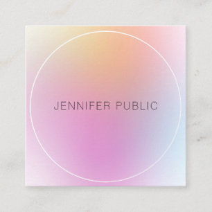 Elegant Design Template Modern Colourful Trendy Square Business Card