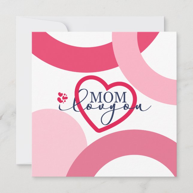 Elegant design Text Mum I Love You With Heart  Card (Front)