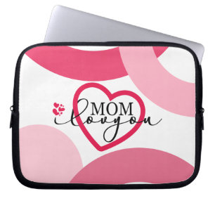 Elegant design Text Mum I Love You With Heart Laptop Sleeve
