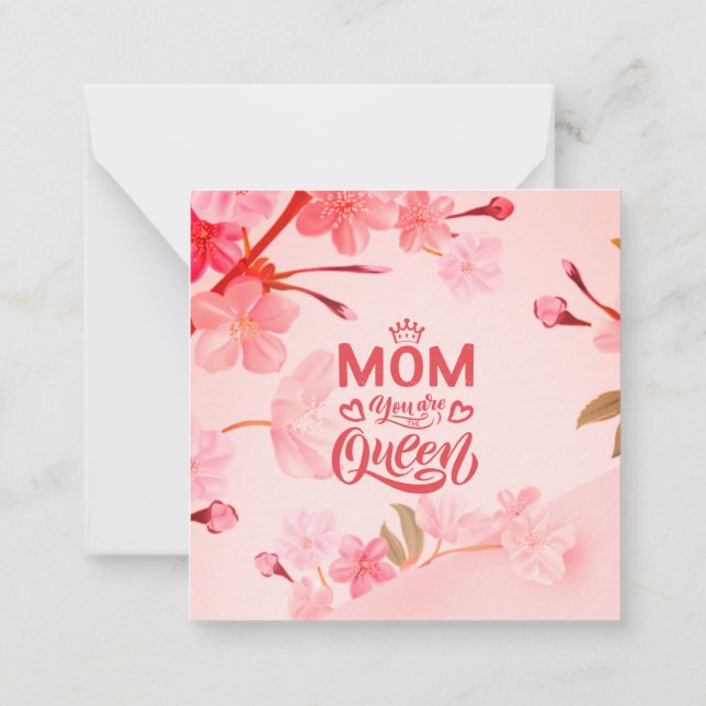 Elegant Design Typography Mum You Are The Queen  Card (Back)