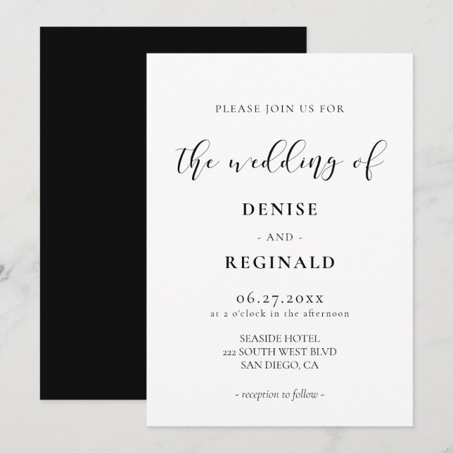 Elegant design wedding invitation (Front/Back)