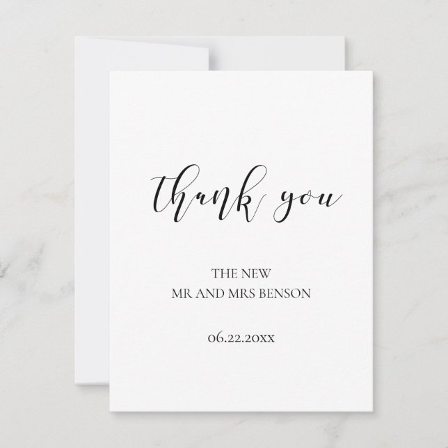 Elegant design wedding thank you card (Front)