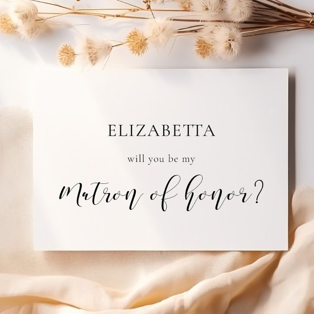 Elegant design Will you be my Matron of honour car Invitation (Creator Uploaded)