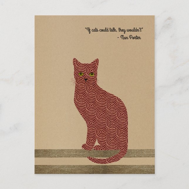 Elegant designed cat. Only for true cat lovers! Postcard (Front)
