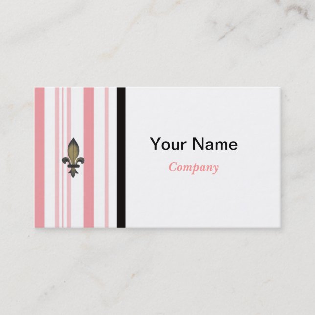 Elegant Designer Business Card in Salmon (Front)