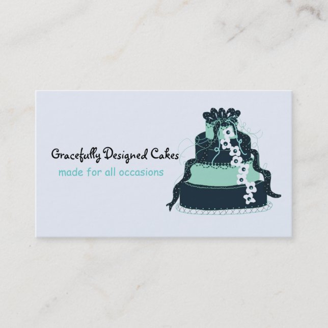 Elegant  Designer Cake Business Card (Front)