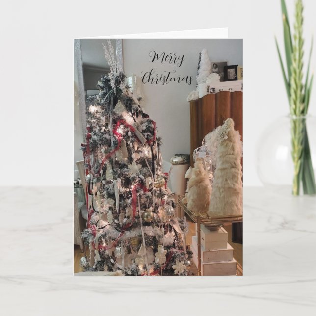 Elegant Designer Christmas Tree Card (Front)