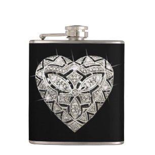 Elegant Designer Heart Flask
