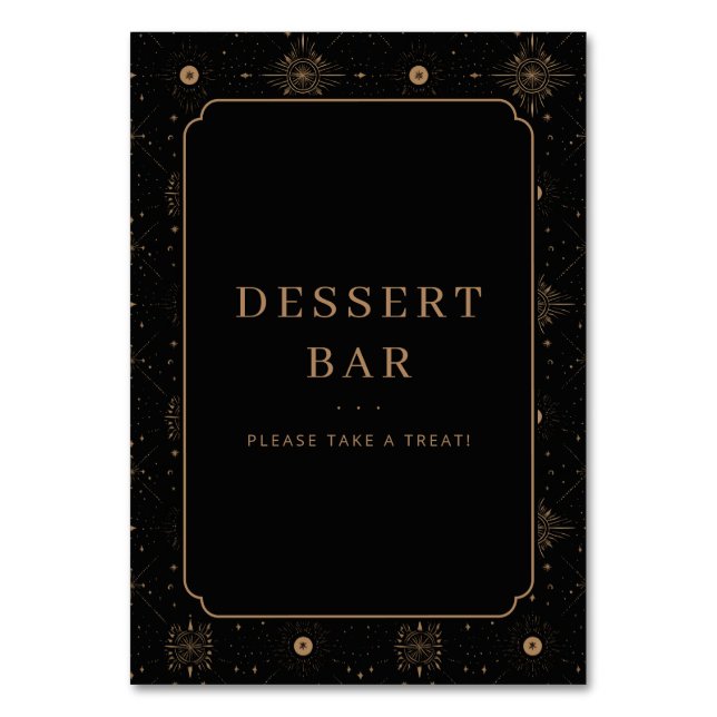 Elegant Dessert Bar Invitation Table Number (Front)