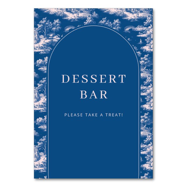 Elegant Dessert Bar Invitation Table Number (Front)