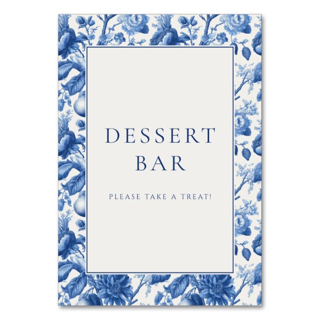 Elegant Dessert Bar Invitation Table Number (Front)