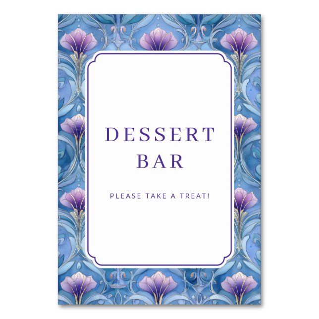 Elegant Dessert Bar Invitation Table Number (Front)