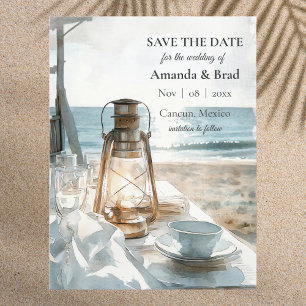 Elegant Destination Beach Wedding Save the Date Holiday Postcard