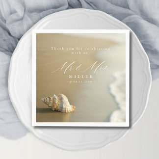 Elegant Destination Beach Wedding Thank You  Napkin