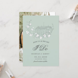 Elegant Destination Floral Photo Save The Date Invitation