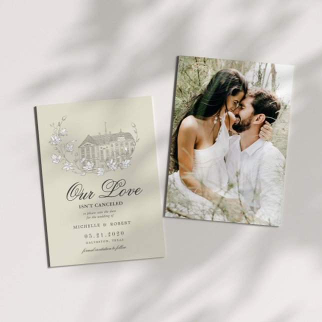 Elegant Destination Floral Photo Save The Date Invitation (Creator Uploaded)