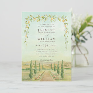 Elegant Destination Italy Rustic QR Code Wedding Invitation