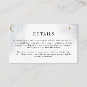 Elegant Details (Or Other) Celestial Wedding Enclosure Card