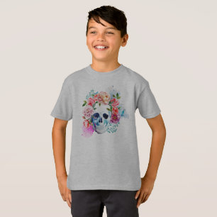 Elegant Dia de los Muertos Floral Skull Shirt