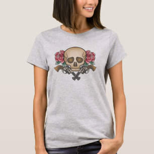 Elegant Dia de los Muertos Skull and Guns   Shirt