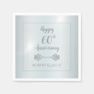 Elegant Diamond 60th Wedding Anniversary Party Napkin