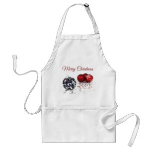 Elegant Diamond and Red Christmas Ornaments Standard Apron