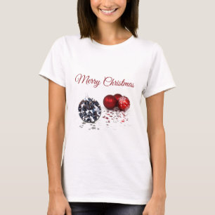 Elegant Diamond and Red Christmas Ornaments T-Shirt