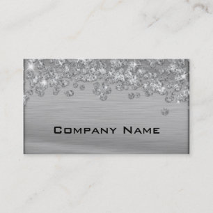 Elegant Diamond Appeal Silver Business Card