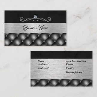 Elegant Diamond Black Silver business card