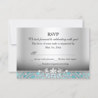 Elegant Diamond Blue RSVP