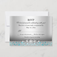 Elegant Diamond Blue RSVP
