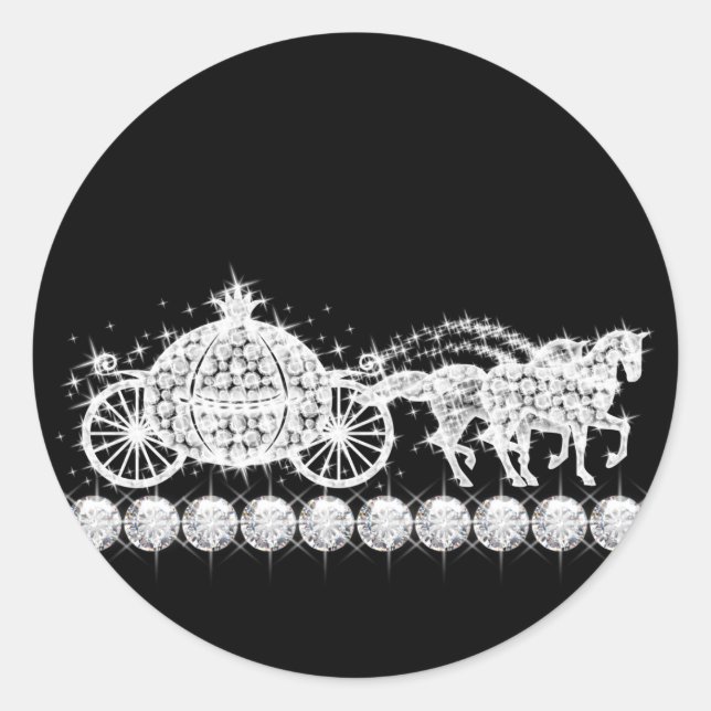 Elegant Diamond Carriage Princess Stickers (Front)