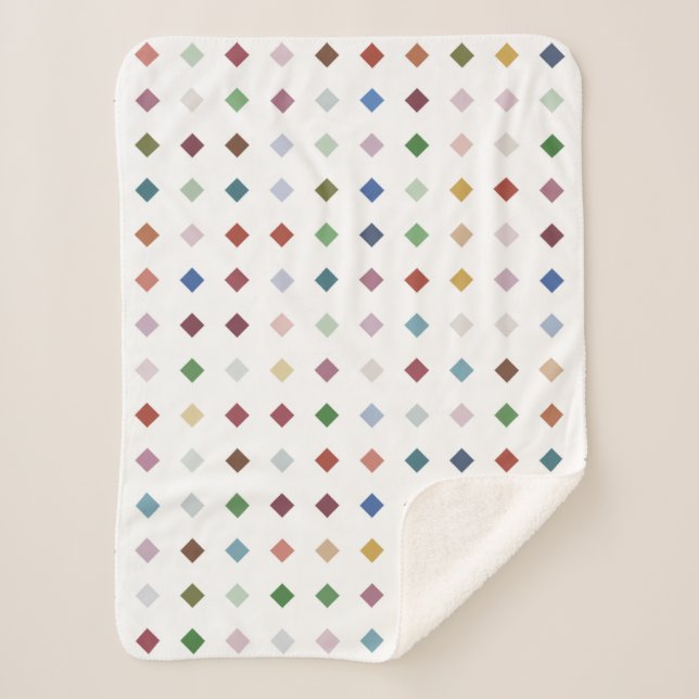 Elegant Diamond Geometric Mosaic Blanket Design (Front)