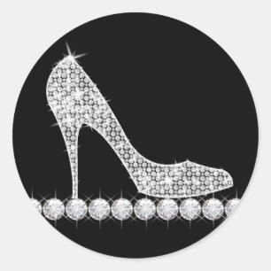 Elegant Diamond High Heel Shoe Stickers