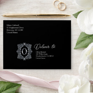 Elegant Diamond Letter O Envelope