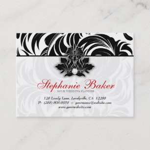 Elegant Diamond Logo Black White Red Jumbo 2 Business Card