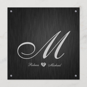 Elegant Diamond Monogram Wedding Invitation
