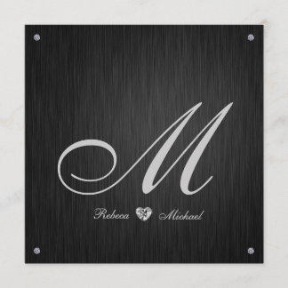 Elegant Diamond Monogram Wedding Invitation