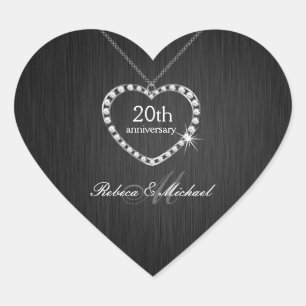 Elegant Diamond Necklace wedding anniversary Heart Sticker