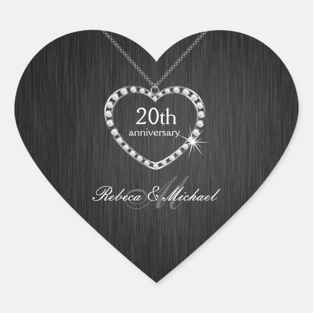 Elegant Diamond Necklace wedding anniversary Heart Sticker (Front)