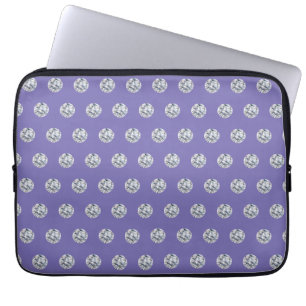 Elegant Diamond Pattern on Lavender Blue Laptop Sleeve