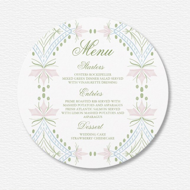 Elegant Diamond Pattern Wedding Menu (Creator Uploaded)