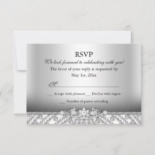Elegant Diamond Silver RSVP