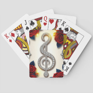 Elegant Diamond Treble Clef Jewellery Playing Cards
