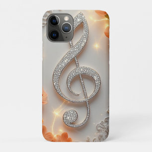 Elegant Diamond Treble Clef Jewelry iPhone 11 Pro Case