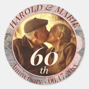 Elegant Diamond Wedding Design Classic Round Sticker