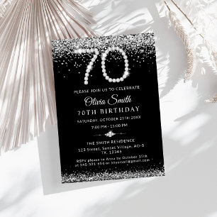 Elegant Diamonds 70th Birthday Party Invitation