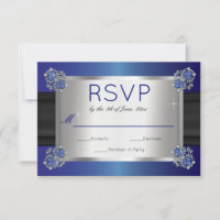 Elegant Diamonds Sapphire Clasps Blue Wedding RSVP