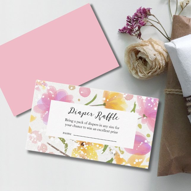 Elegant Diaper Raffle Baby Shower  Enclosure Card (Creator Uploaded)