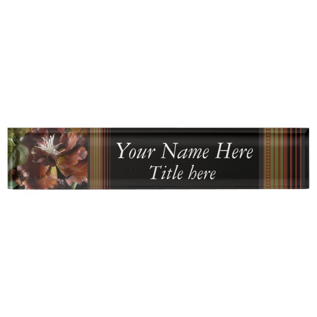 Elegant Digital Flower Art Nameplate (Front)
